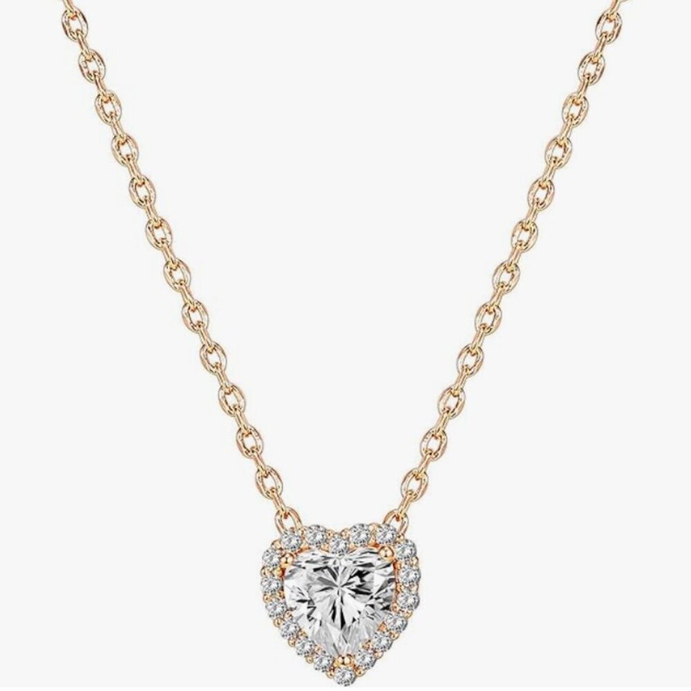 Golden Heart-shaped Pendant Necklace